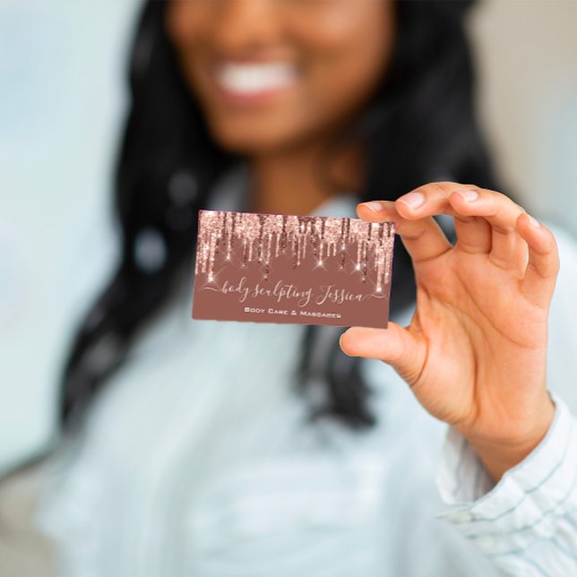 Carte De Visite Soins du corps Sculpture QRCode Logo Rose Parties  (Créateur téléchargé)