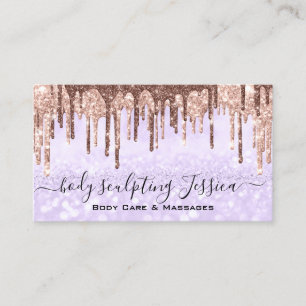 Carte De Visite Soins du corps Sculpture QRCode Logo violet