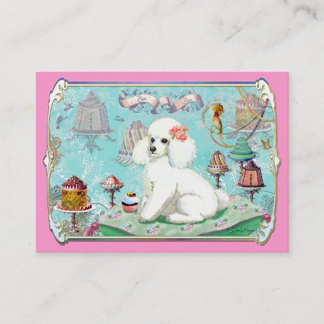 Carte De Visite Soins et cupcake à la White Poodle Party (Devant)