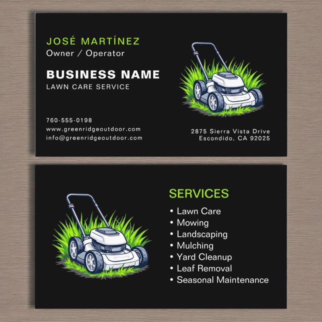 Carte De Visite Soins et services de laiton vert noir Professionne (Créateur téléchargé)