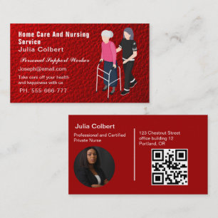 Carte De Visite Soins infirmiers aux personnes âgées Services d'ai