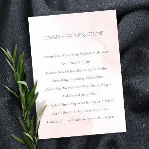 Carte De Visite Soins minimaux élégants en Aquarelle rose pâle