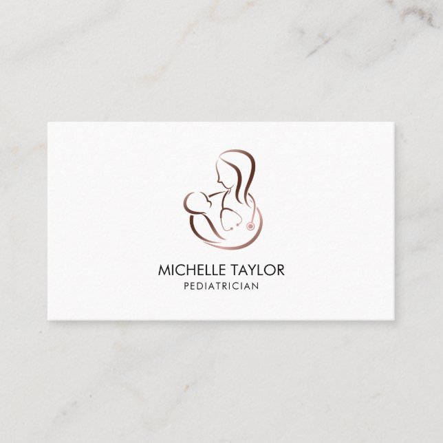 Carte De Visite Soins pédiatriques pour enfants Stéthoscope Infirm (Devant)