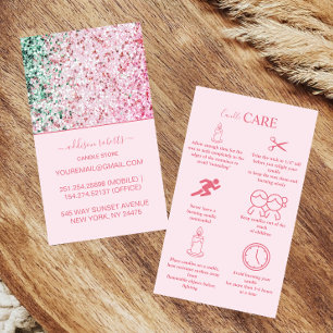 Carte De Visite Soins pour bougies de la marque Clean Pink Glam