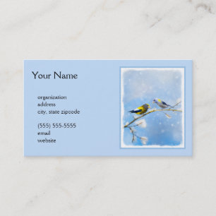 Carte De Visite Soirée Grosbeak Peinture - Cute Original Chien Art