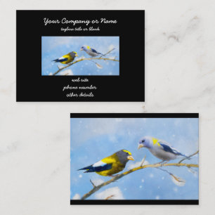 Carte De Visite Soirée Grosbeak Peinture - Cute Original Chien Art