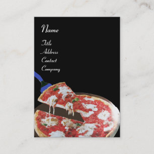 Carte De Visite SOIRÉE PIZZA CUISINE ITALIENNE, RESTAURANT, noir r