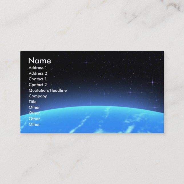 Carte de visite solaire de la vue 10 (Devant)