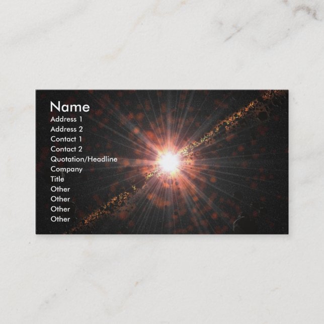 Carte de visite solaire de la vue 5 (Devant)