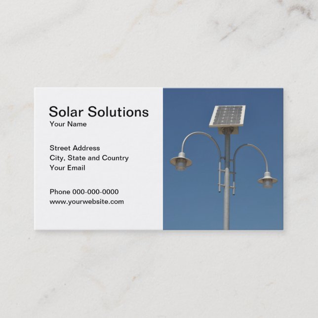 Carte de visite solaire de solutions (Devant)