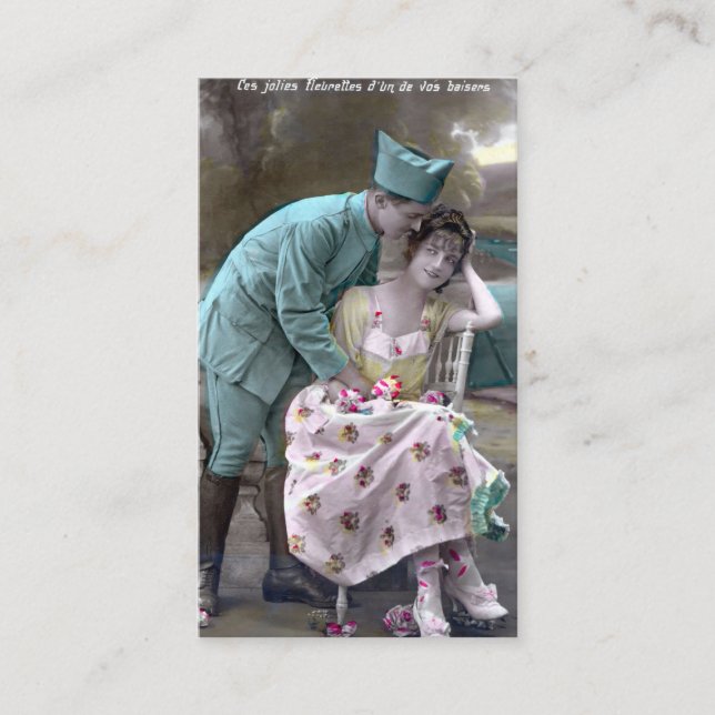 Carte De Visite Soldat et amant (Devant)