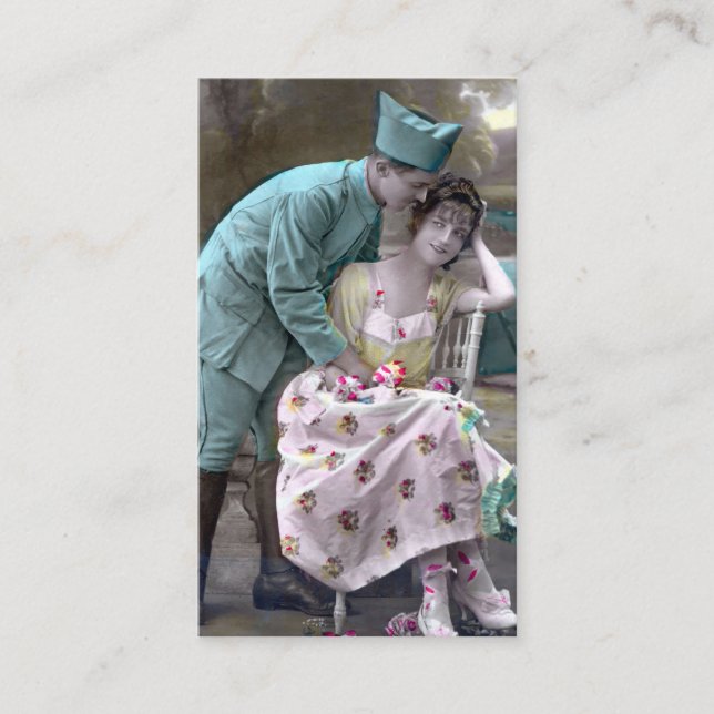 Carte De Visite Soldat et amoureux (Devant)