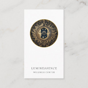 Carte De Visite Soleil Céleste Holistique Lune Or Noir