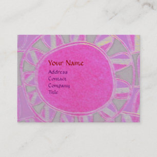 Carte De Visite SOLEIL ÉNERGIE SOLAIRE MONOGRAM rose fuchsia noir