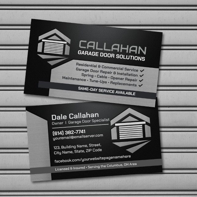 Carte De Visite Solutions de portes de garage modernes (Créateur téléchargé)