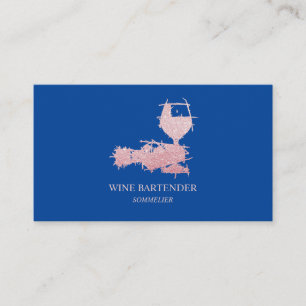 Carte De Visite Sommelier du barman rose de marine