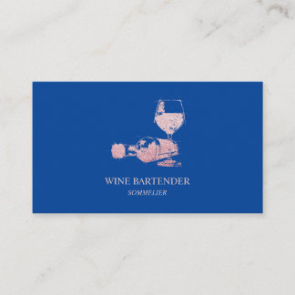 Carte De Visite Sommelier du barman rose de marine