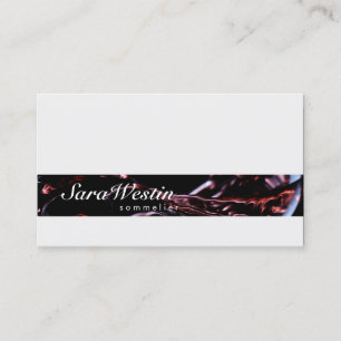 Carte de visite Sommelier Script Wine Flow