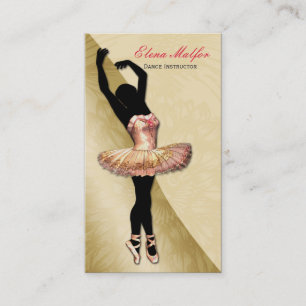 carte de visite somptueux de ballerine d'or