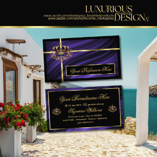 Carte De Visite Somptueux et Noble couronne d'or Royal Blue