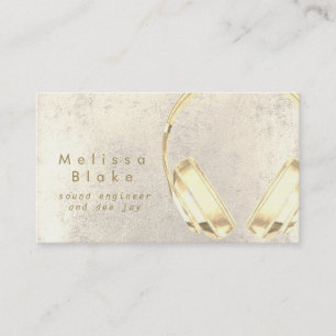 Carte De Visite son ingénieur dee jay faux écouteurs or