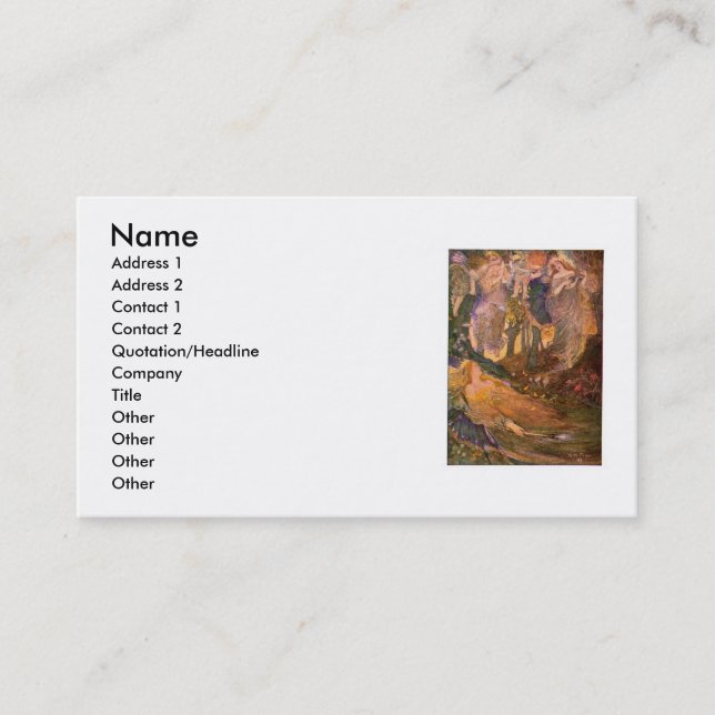Carte de visite Songe d'une nuit d'été (Devant)