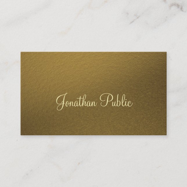 Carte De Visite Sophistiqué Gold Look Professional Creative Luxe (Devant)