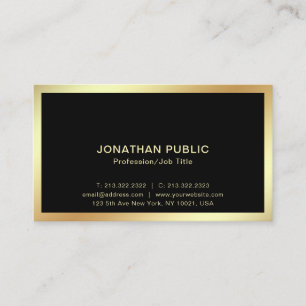 Carte De Visite Sophistiqué moderne Black Gold