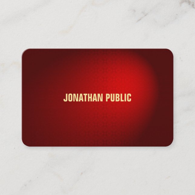 Carte De Visite Sophistiqué noir rouge Damas professionnel luxe (Devant)