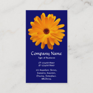 Carte De Visite Souci orange - Bleu marine profond