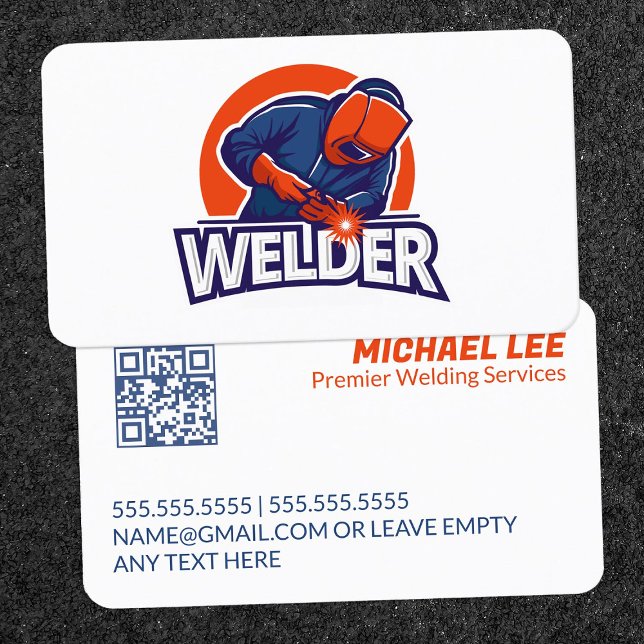 Carte De Visite Soudage métallique soudeur QR personnalisé (Welder Metal Welding Custom QR Business Cards)