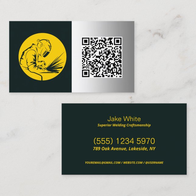 Carte De Visite ⚙️ soudage QR personnalisé (Devant / Derrière)