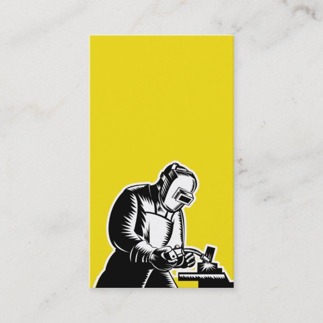 Carte De Visite soudeuse soudant le businesscard de vue de côté (Devant)