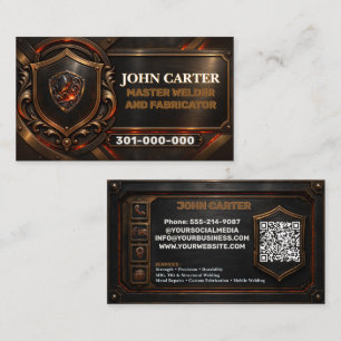 Carte De Visite Soudure de métal en bronze Logo personnalisé Code