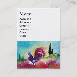 Carte De Visite SOUFFLE ET ROOSTER NOIR, perle blanche