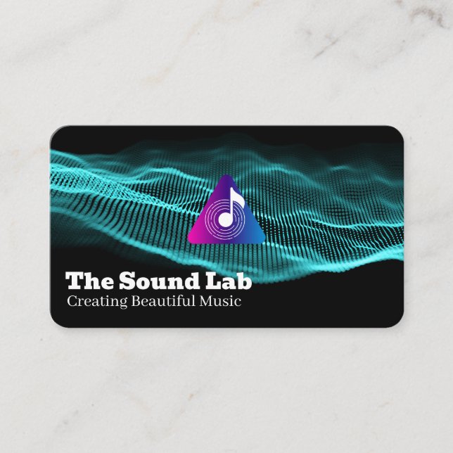 Carte De Visite Sound Waves | Music Note Logo (Devant)