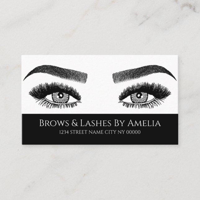 Carte De Visite Sourcils & Cils Microblading, Extensions de Cils (Devant)
