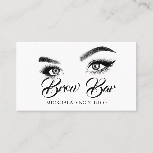 Carte De Visite Sourcils & Cils Microblading, Extensions de Cils (Devant)
