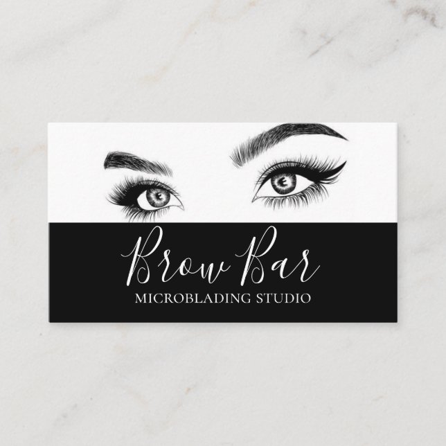 Carte De Visite Sourcils & Cils Microblading, Extensions de Cils B (Devant)