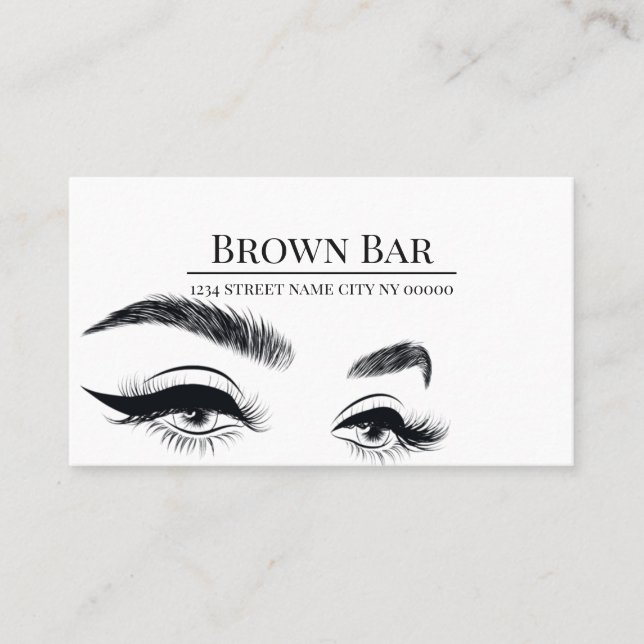Carte De Visite Sourcils et cils Microblading, Extensions de cils (Devant)