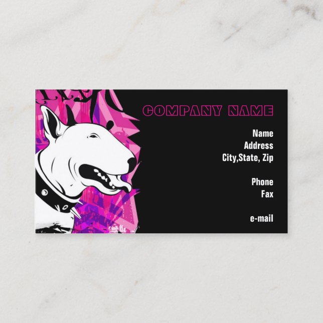 Carte De Visite Sourire pour moi ! Bull-terrier illustré (Devant)