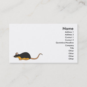 Carte De Visite Souris d'animal familier. TAN noir