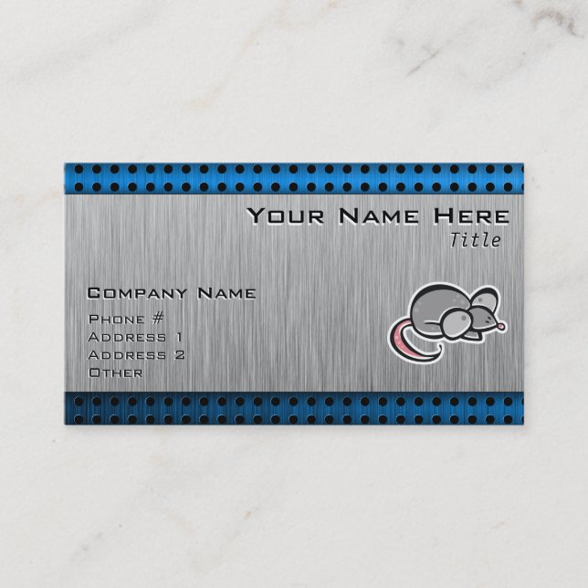 Carte De Visite Souris ; Métal-regard balayé (Devant)