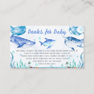 Carte De Visite Sous le Baby shower de mer Livres pour bébé