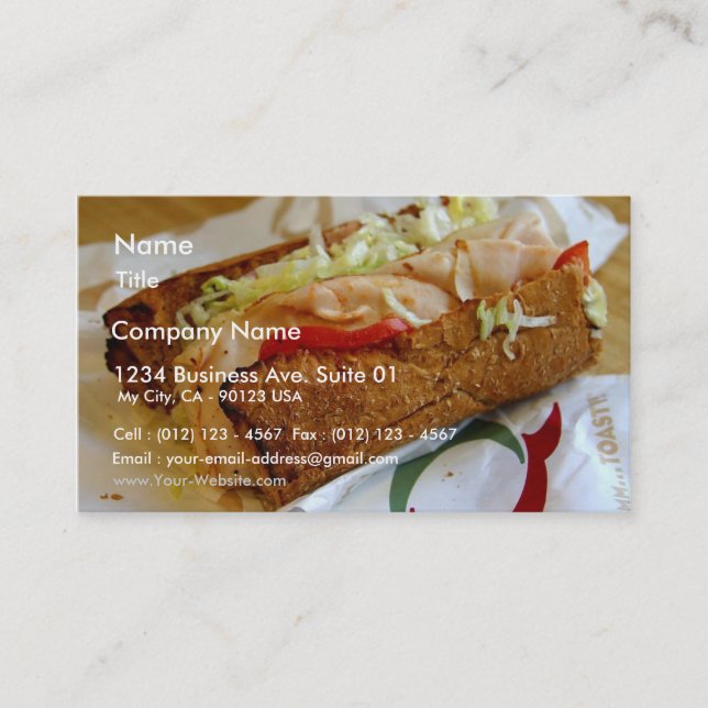 Carte De Visite Sous sandwich à Quiznos (Devant)