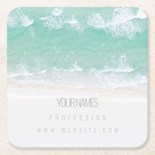 CARTE DE VISITE SOUS-VERRE EN PAPIER : VAGUES OCÉA