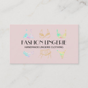 Carte De Visite Sous-vêtements rose rose boutique lingerie vêtemen