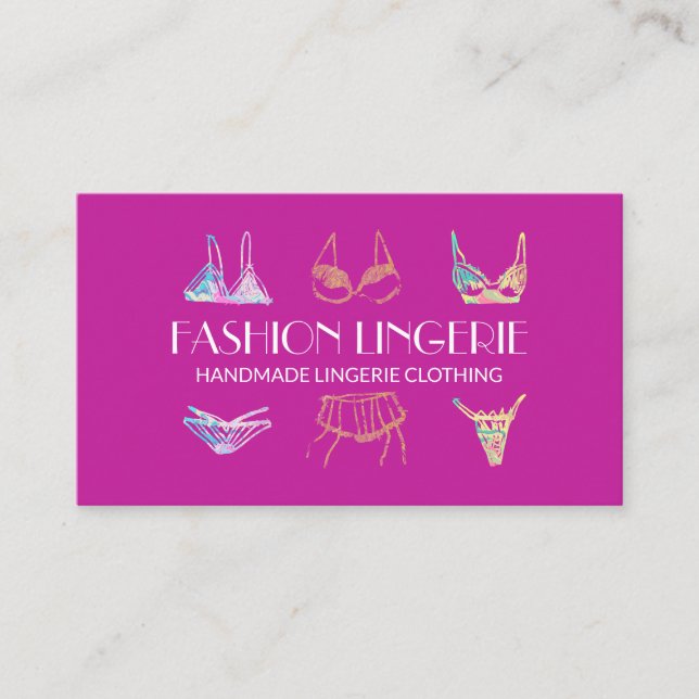 Carte De Visite Sous-vêtements roses Boutique de filles Vêtements  (Devant)