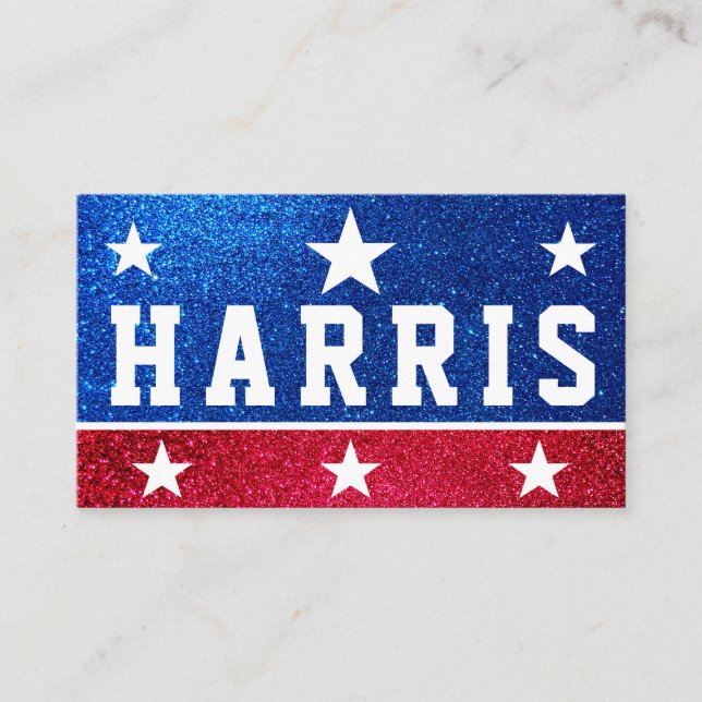 Carte De Visite Soutenez Kamala Harris 2024 Progrès et unité (Devant)