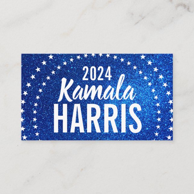 Carte De Visite Soutenez Kamala Harris 2024 Progrès et unité (Devant)